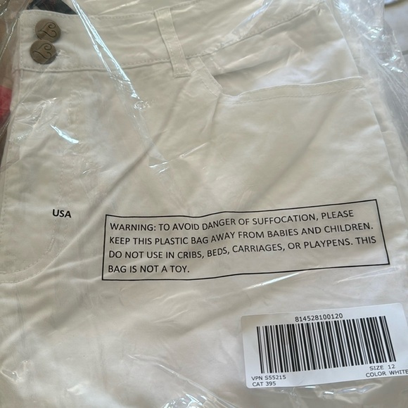 Colleen Lopez WHITE Girlfriend Ankle Crop Jeans Pants Size 12 - Picture 2 of 2